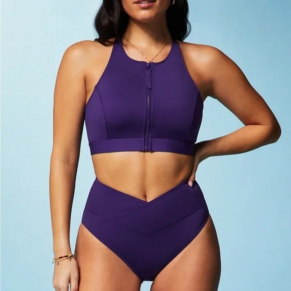 Fabletics High-Waisted Cross Over Swim Bottom Sz XL - Picture 3 of 6